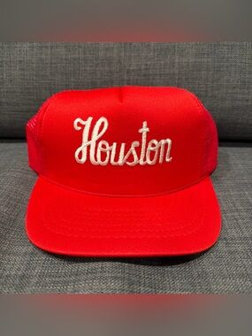 Houston Snapback Hat Trucker Rope Adjustable Red Men’s Medium / Large